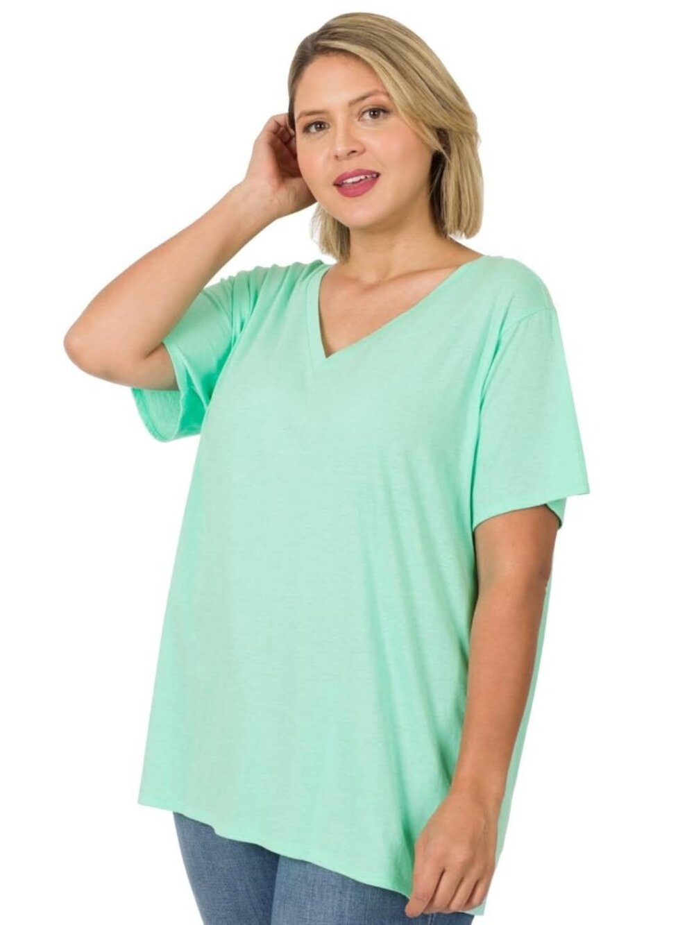 Mint V Neck Tee